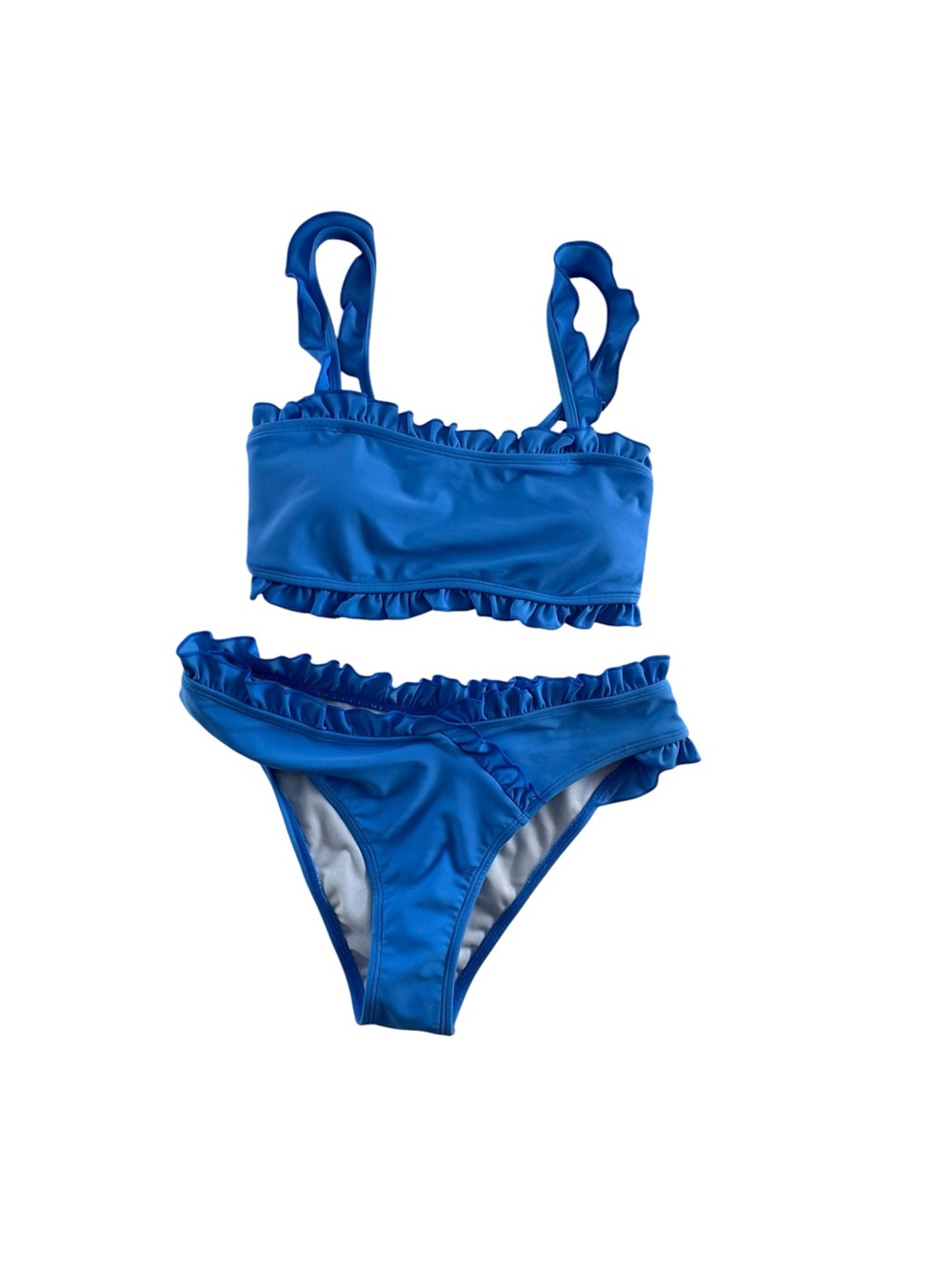 Pink Lily Royal Blue Ruffle Bikini Set